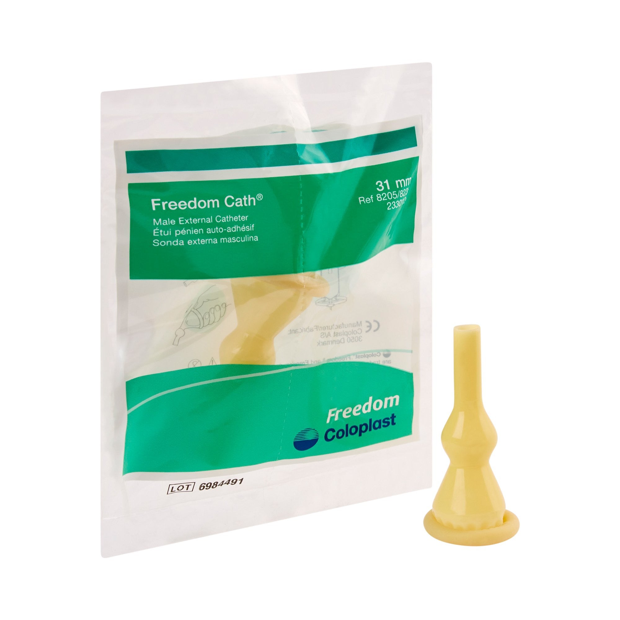 327124 - Freedom - Male External Catheter Freedom Cath Self-Adhesive Seal Latex Intermediate 8205 Box of 100, (BX)