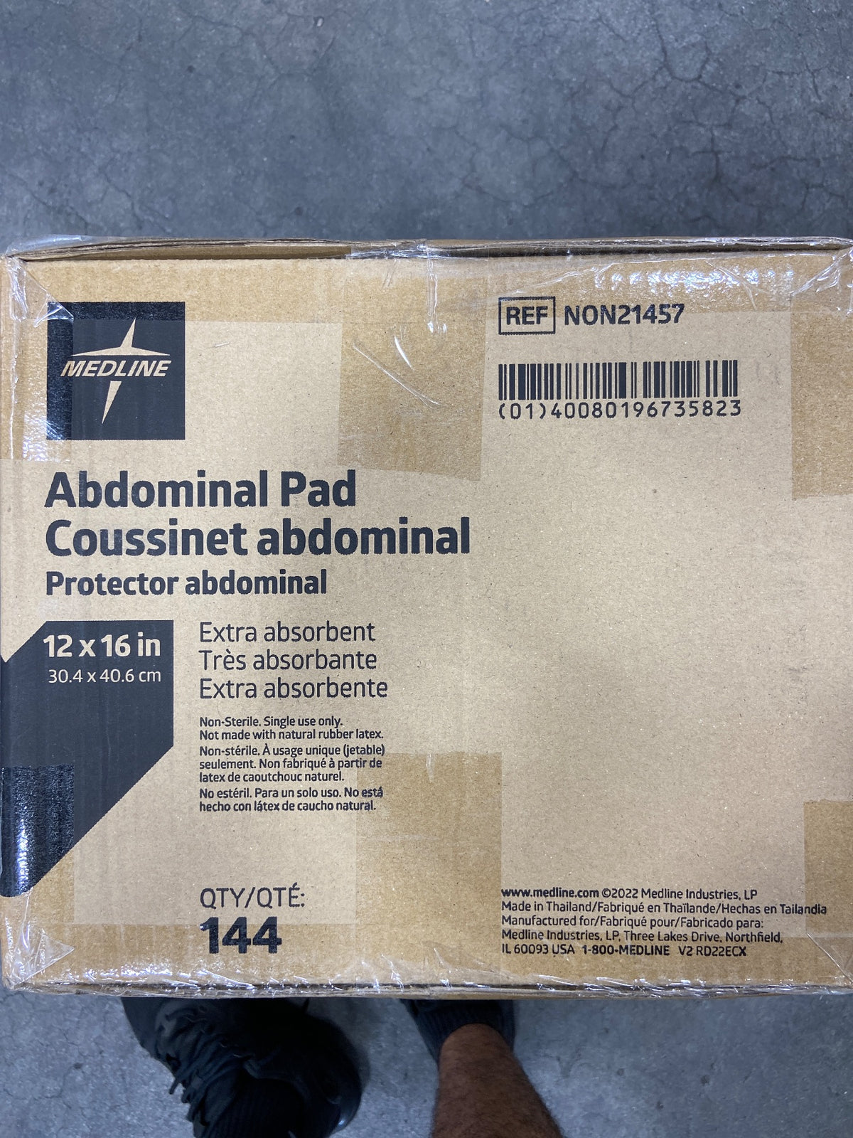 NON21457 - MEDLINE - PAD,ABDOMINAL,12X16,NON-STERILE,LF, (BX/144)