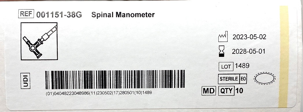 001151-38G - PAJUNK - Spinal Manometer with three-way cock, (BX/10)