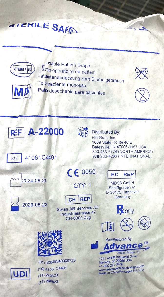 A-22000 - ADVANCE MEDICAL - Safety drape for leg, (BX/10)