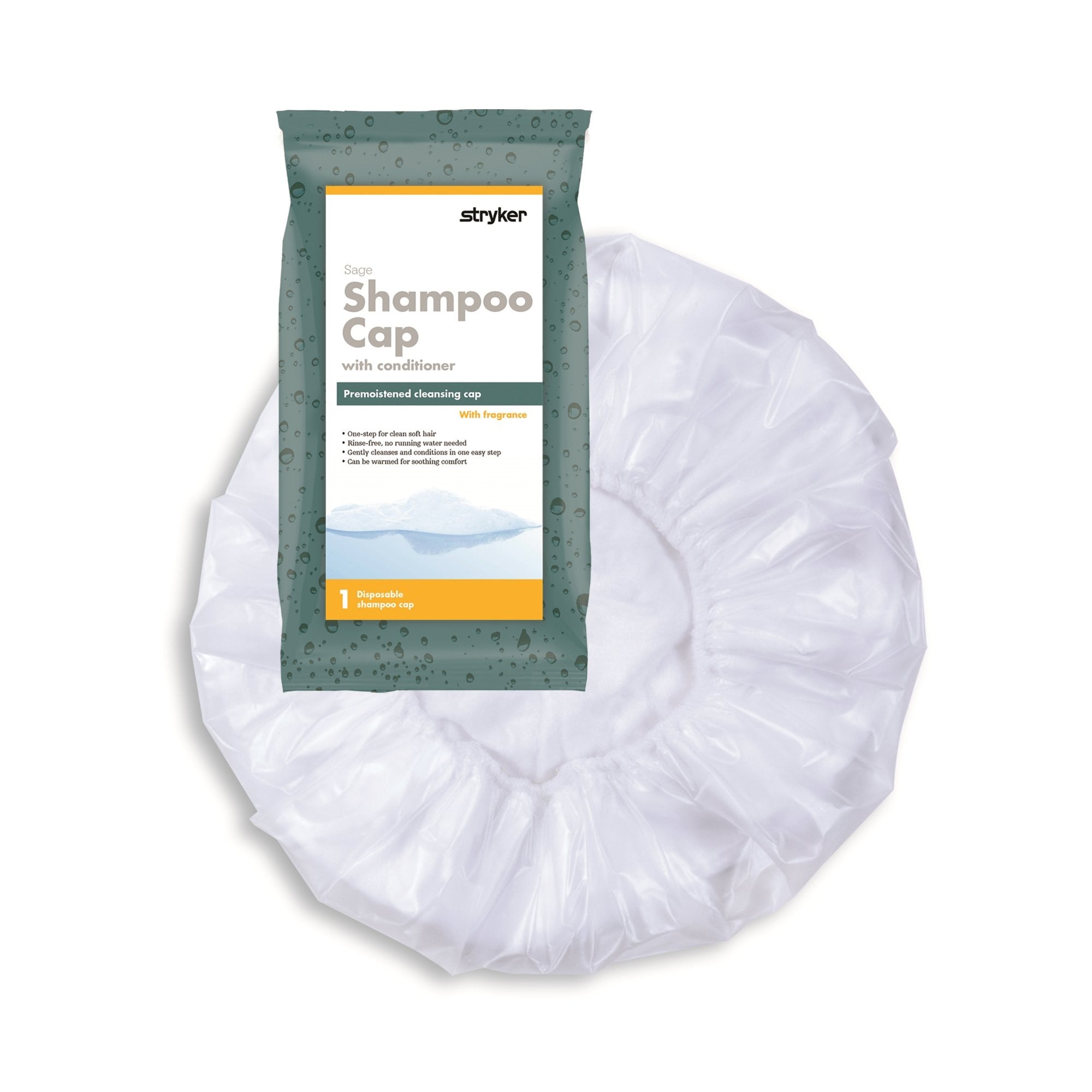 370633 - Comfort - Comfort Rinse-Free Shampoo Cap with Conditioner, Microwaveble, Powder Scent, 1 per Pack, Case of 40, (CS)