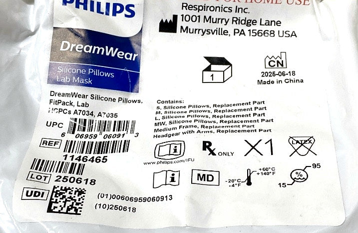 1146465 - RESPIRONICS - DreamWear Dm Plw, FitPack, Lab, (EA/1)
