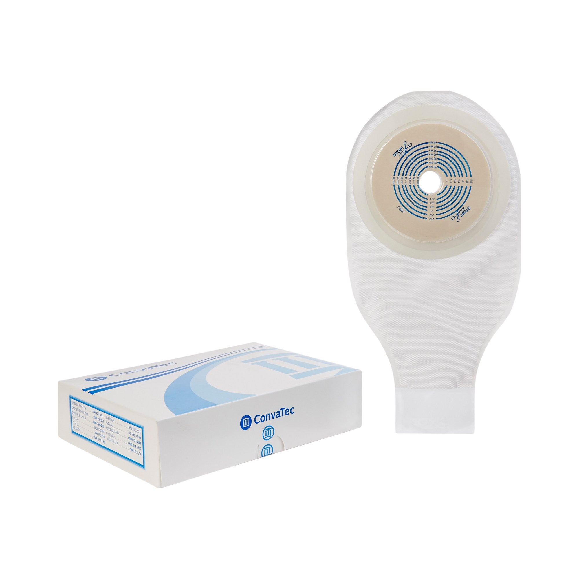 372845 - ActiveLife - Colostomy Pouch ActiveLife One-Piece System 12 Inch Length Flat, Trim to Fit 3/4 to 2-1/2 Inch Stoma Drainable 400598 Box of 10, (BX)