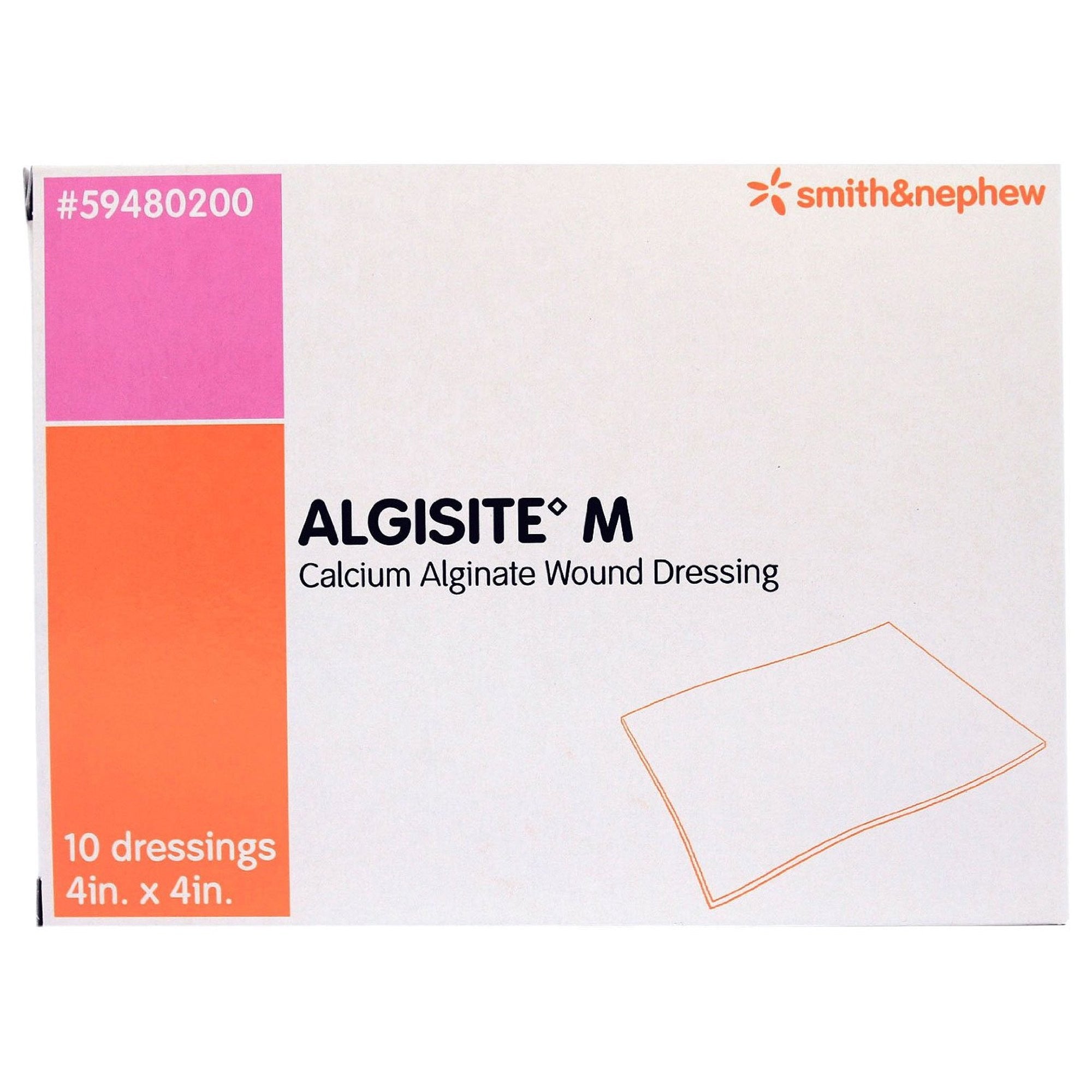 372316 - AlgiSite - AlgiSite M Alginate Dressing 4 X 4 Inch Square, 59480200, Case of 100, (CS)