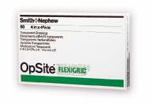 379570 - OpSite - OpSite Flexigrid Transparent Film Dressing 4 X 4-3/4 Inch 2 Tab Delivery Rectangle Sterile, 4630, Pack of 1, (EA)