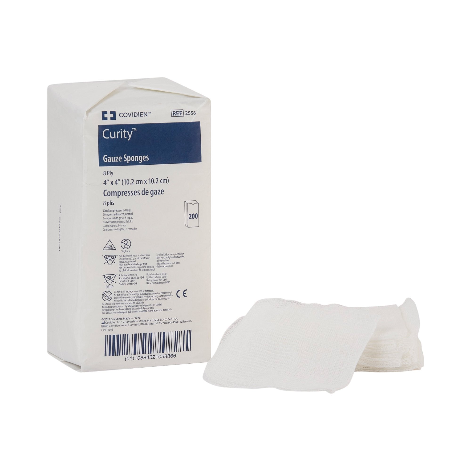 9995 - Curity - Curity Gauze Sponge 4 X 4 in 8-Ply NonSterile , 2556-, Bag of 200, (BG)