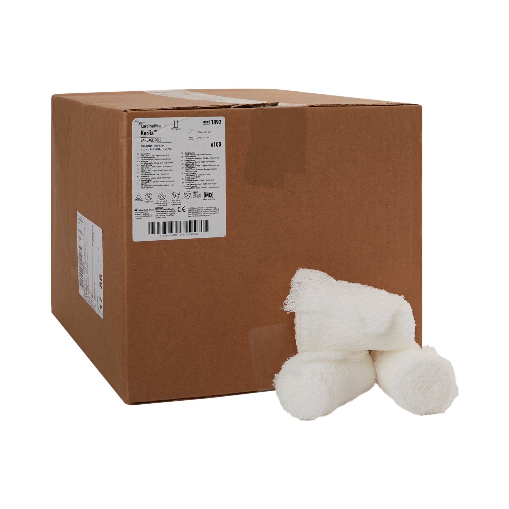 684050 - Kerlix - Kerlix Fluff Bandage Roll 4-1/2 in X 4-1/10 Yard 6-Ply NonSterile , 1892, Case of 100, (CS)