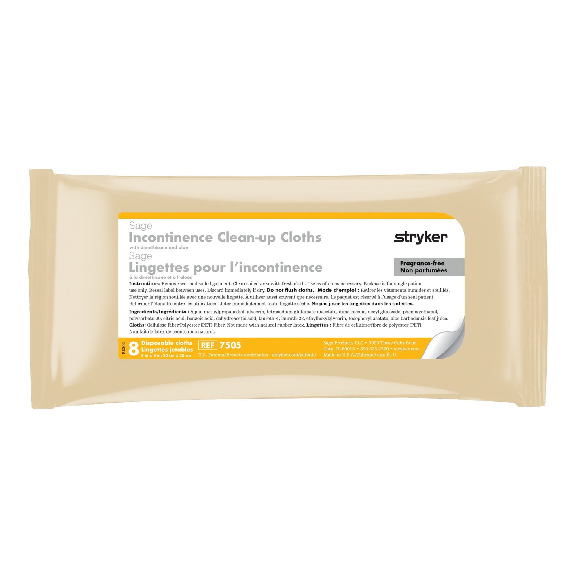 875779 - Sage - Sage Incontinence Care Wipe, Unscented, 7505, Case of 30, (CS)