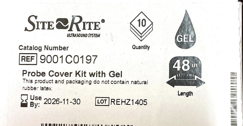 9001C0197 - BARD - Site-Rite 48" Probe Cover W/Gel, Ultrasound, Sterile, (BX/10)