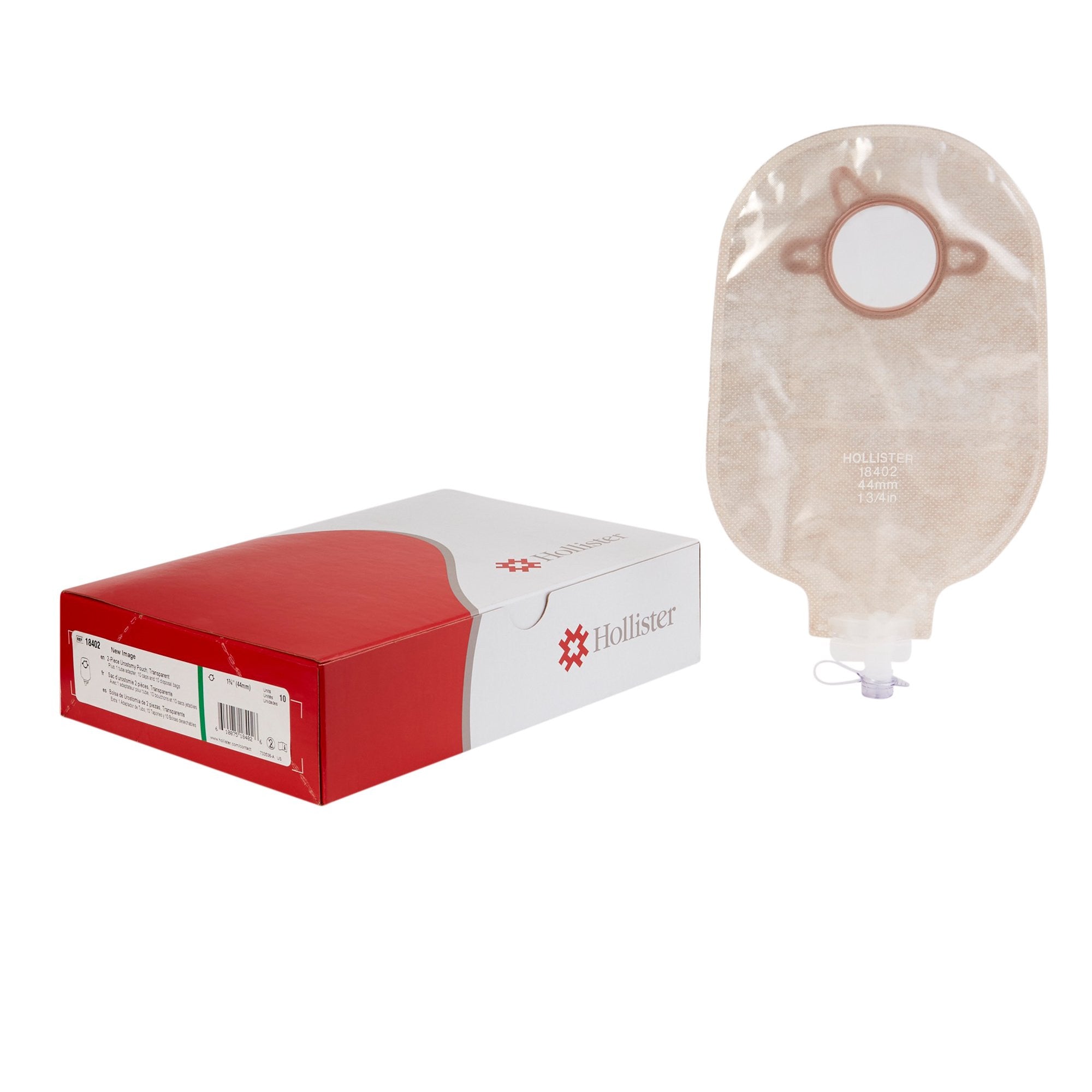 404065 - New Image - Urostomy Pouch New Image Two-Piece System 9 Inch Length, Maxi 1-3/4 Inch Stoma Drainable 18402 Box of 10, (BX)