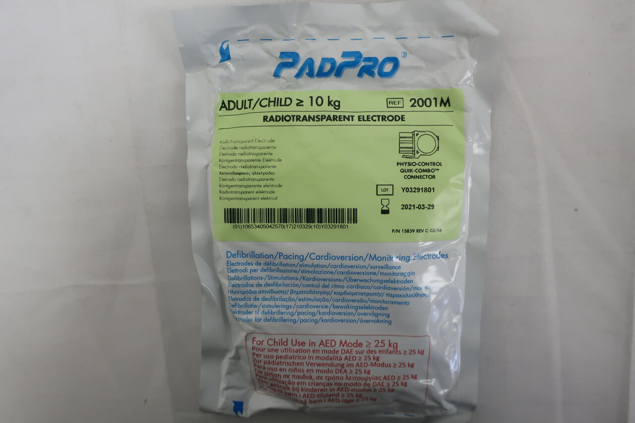 2001M - CONMED - padpro radiotranslucent electrode, (Each) - ( Expiry Date: 2021-03-29 )