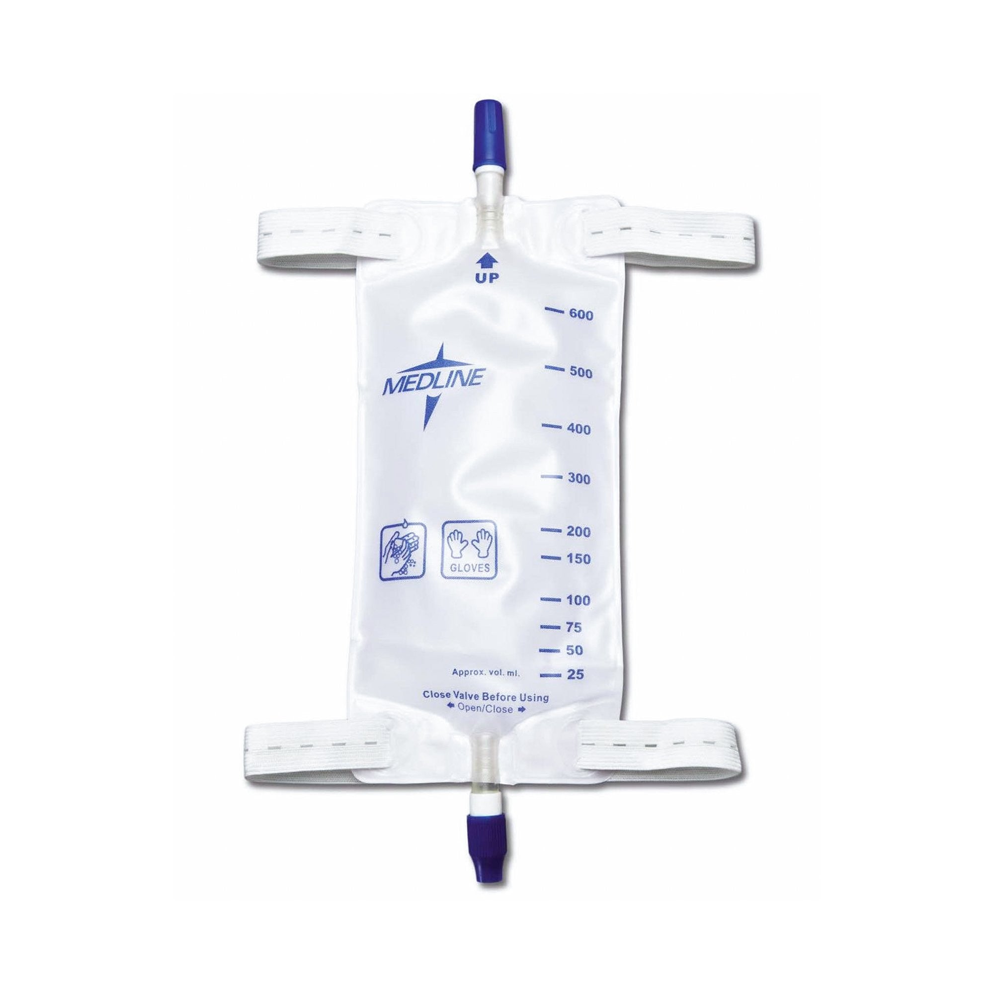 446577 - Medline - Urinary Leg Bag Medline Anti-Reflux Valve Sterile Fluid Path 600 mL DYND12574 Pack of 1, (EA)