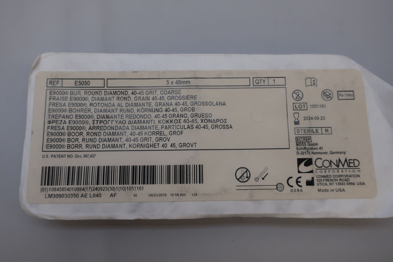 E5050 - CONMED - e9000 bur, round diamond, (2024-09-23) - ( Expiry Date: 2022-07-26 )