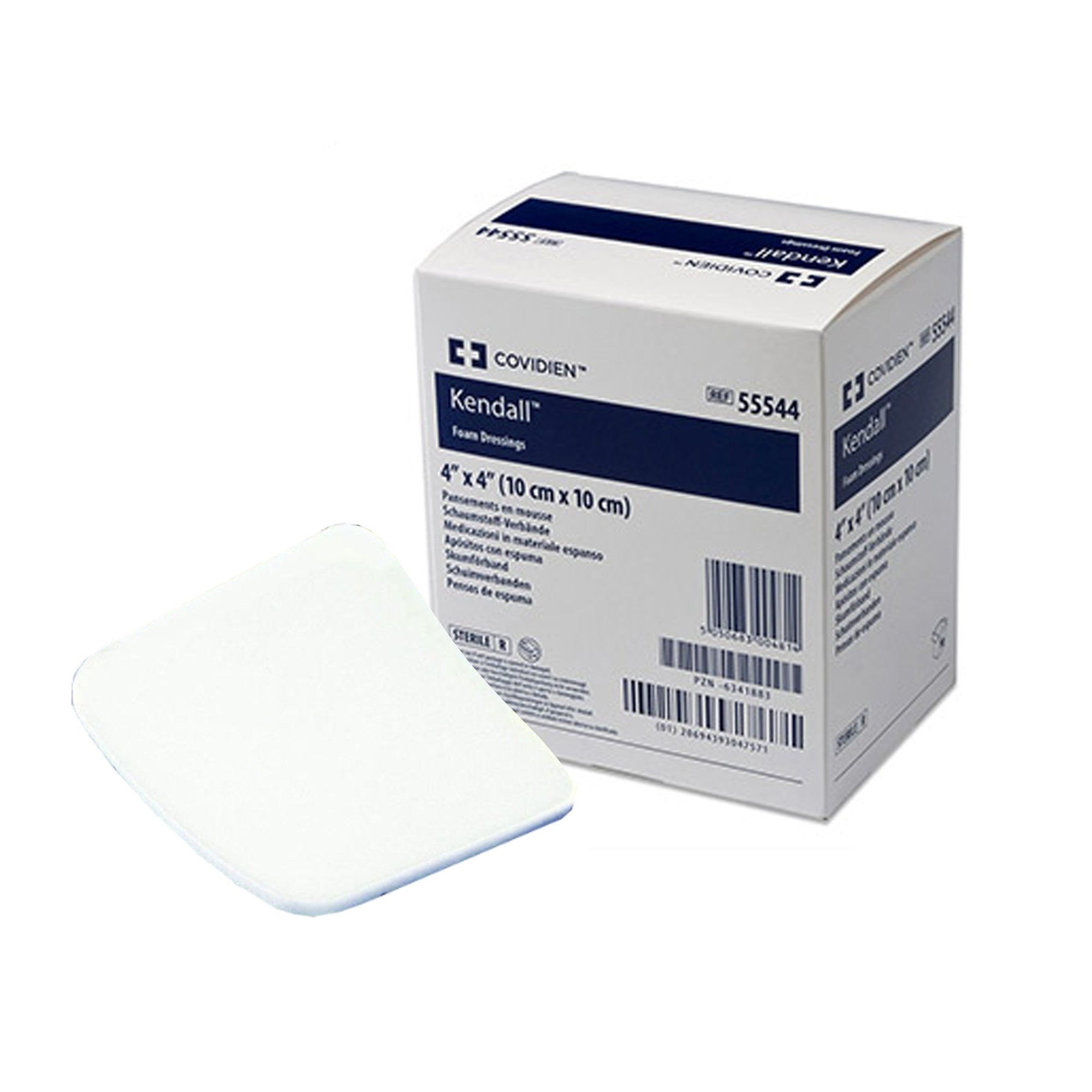 543990 - Kendall - Kendall Foam Dressing 4 X 4 Inch Without Border Without Film Backing Nonadhesive Square Sterile, 55544, Case of 50, (CS)