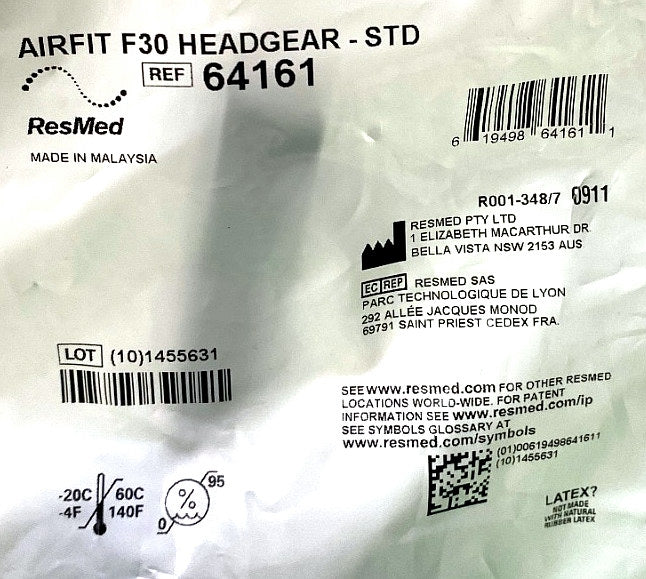 64161 - RESMED - AIRFIT F30 HEADGEAR - STD, (EA/1)