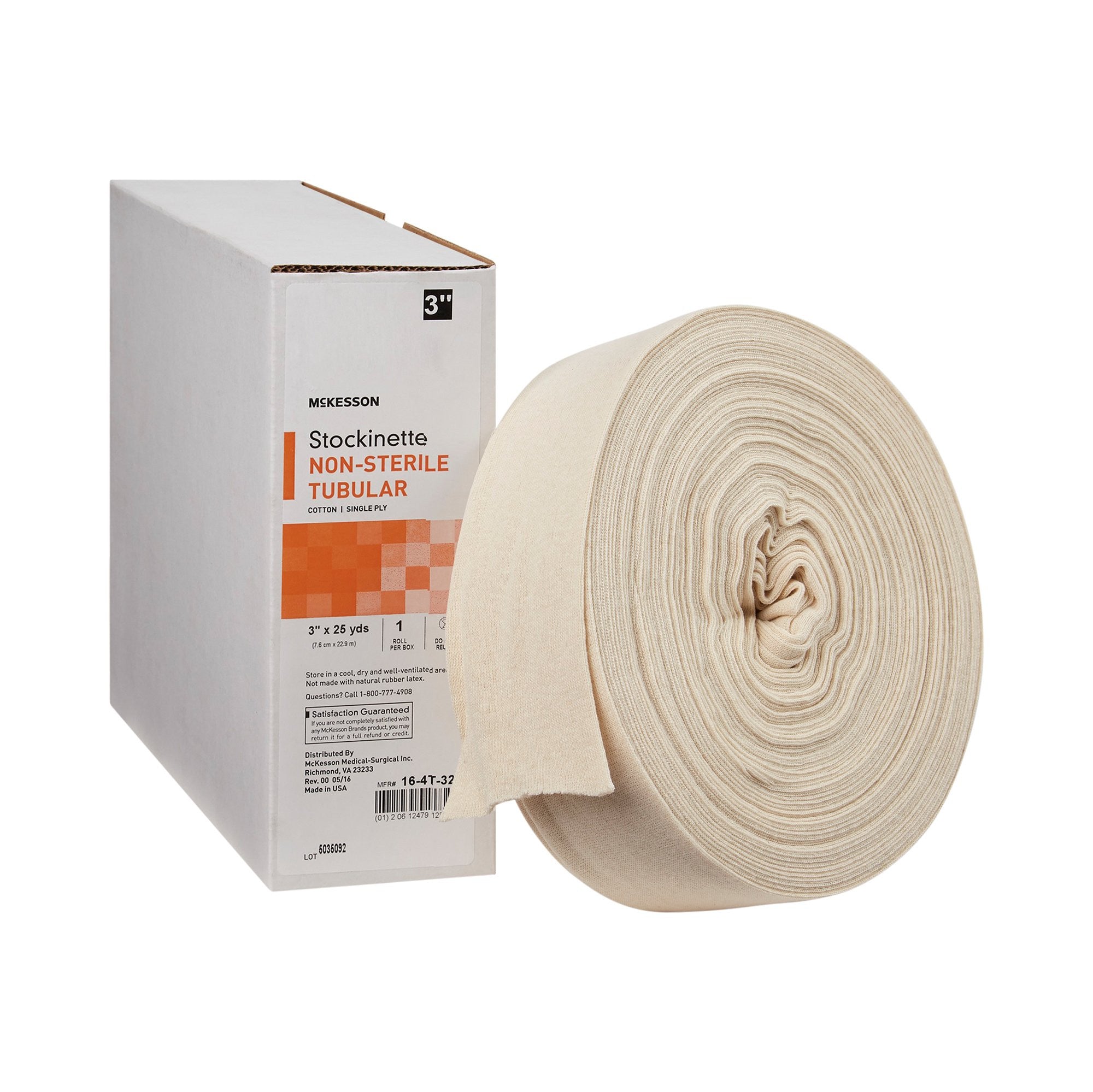 457630 - McKesson - Stockinette Tubular McKesson 3 Inch x 25 Yard Cotton NonSterile 16-4T-325 Case of 12, (CS)
