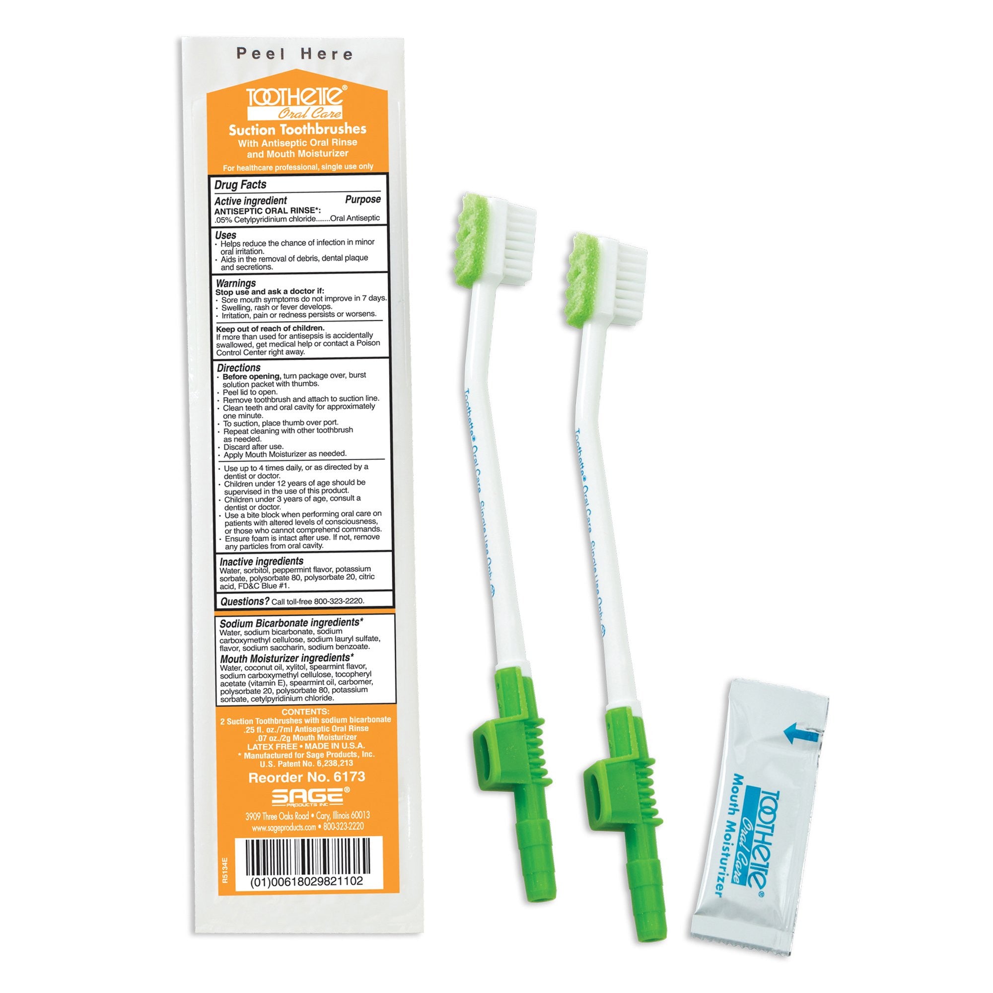 463862 - Toothette - Suction Toothbrush Kit Toothette NonSterile 6173 Case of 100, (CS)