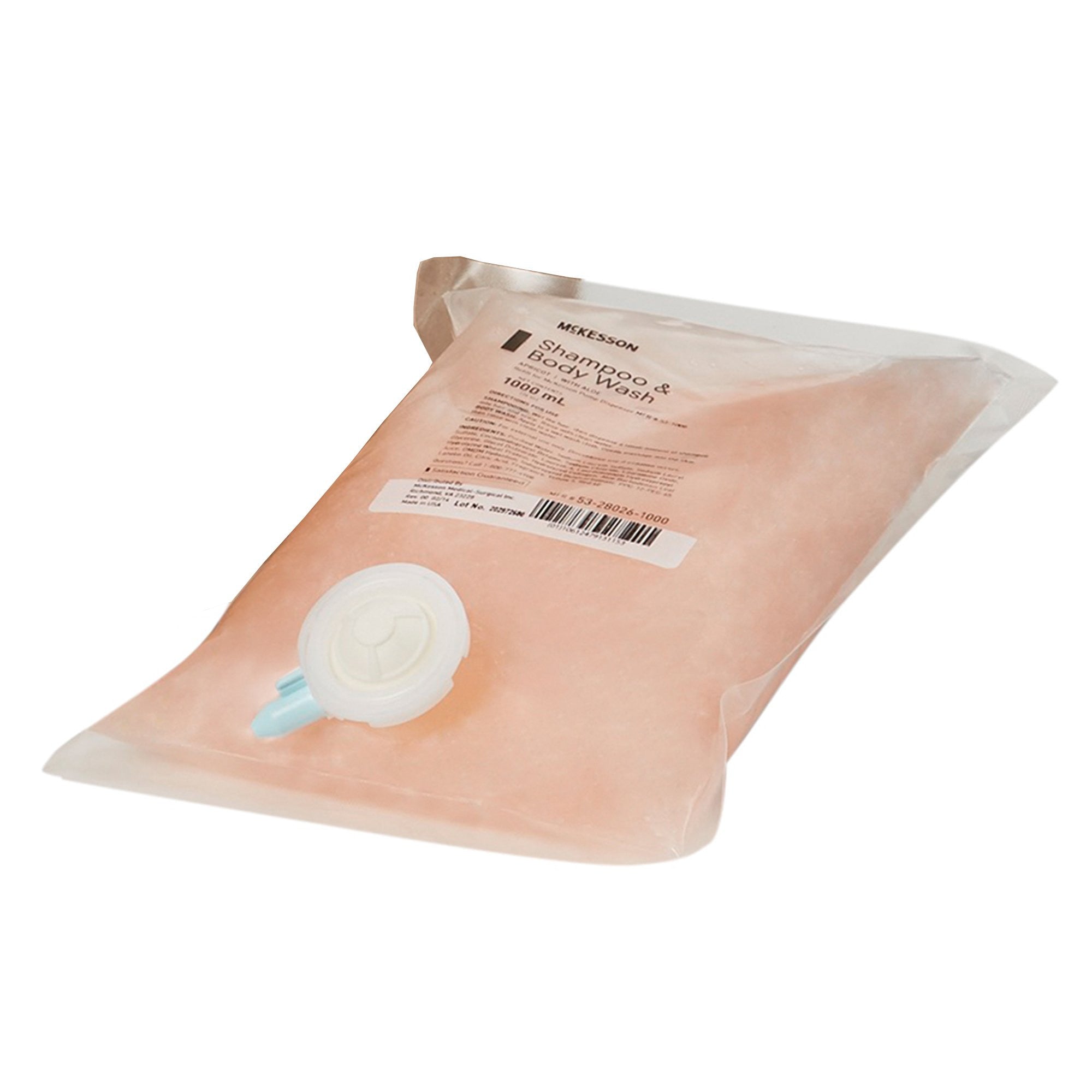 468269 - McKesson - Shampoo and Body Wash McKesson 1,000 mL Dispenser Refill Bag Apricot Scent 53-28026-1000 Pack of 1, (EA)