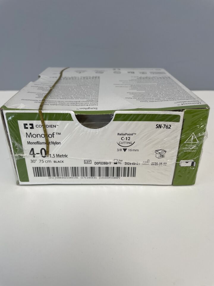 SN-762 - COVIDIEN - 單絲尼龍縫線，不可生物吸收，單絲尼龍，（盒/36）-（有效期限：2025-11-30）