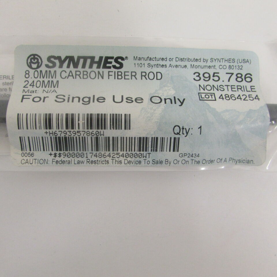 395.786 - SYNTHES - 8.0mm carbon fiber rod 240mm, () - ( Expiry Date: EACH )