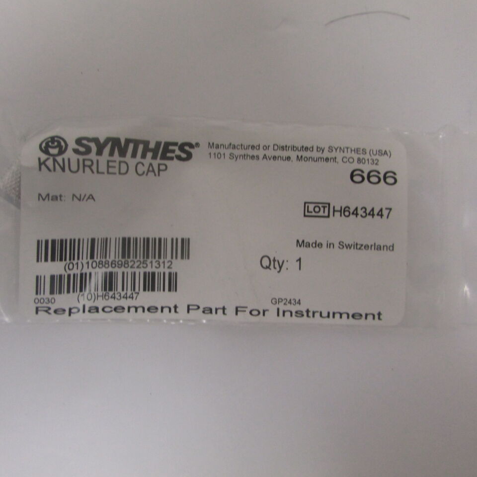 666 - SYNTHES - KNURLED CAP, () - ( Expiry Date: EACH )