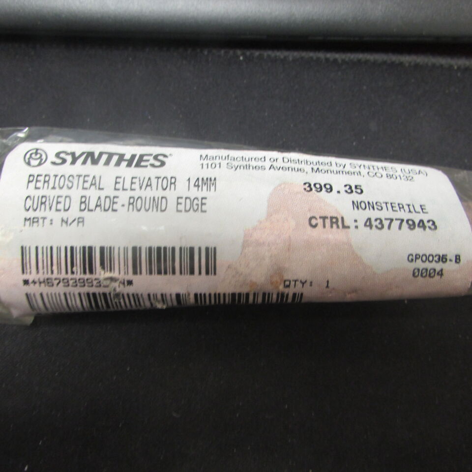 399.35 - SYNTHES - periosteal elevator 14mm curved blade-round edge, () - ( Expiry Date: EACH )