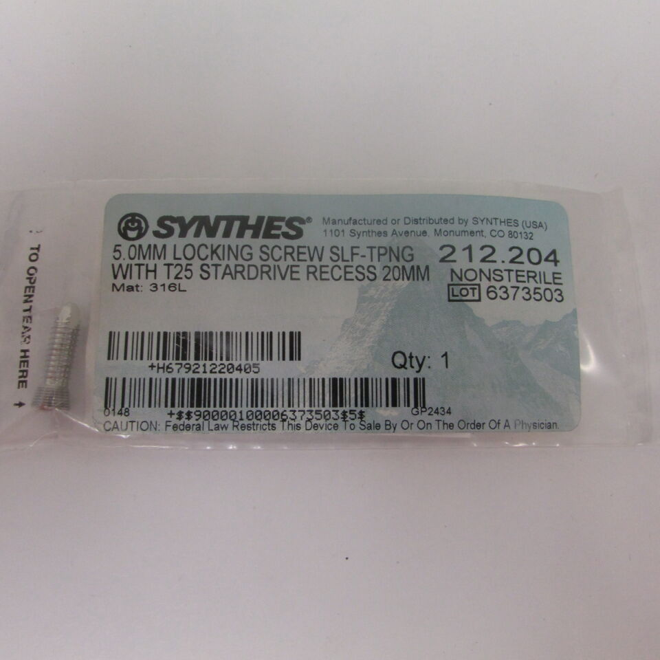 212.204 - SYNTHES - Locking Screw with T25 StarDrive Recess, 5 x 20mm
, () - ( Expiry Date:  )