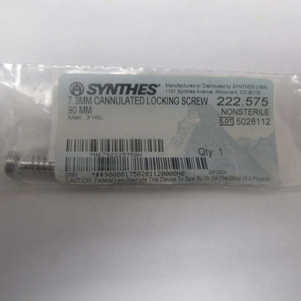 222.575 - SYNTHES - 7.3mm cannulated locking screw 90mm, () - ( Expiry Date: EACH )