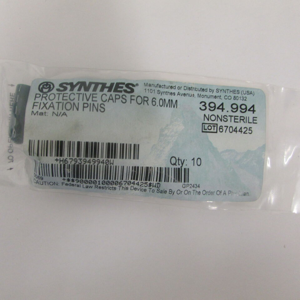 394.994 - SYNTHES - protective caps for 6mm fixation pins, () - ( Expiry Date: EACH )