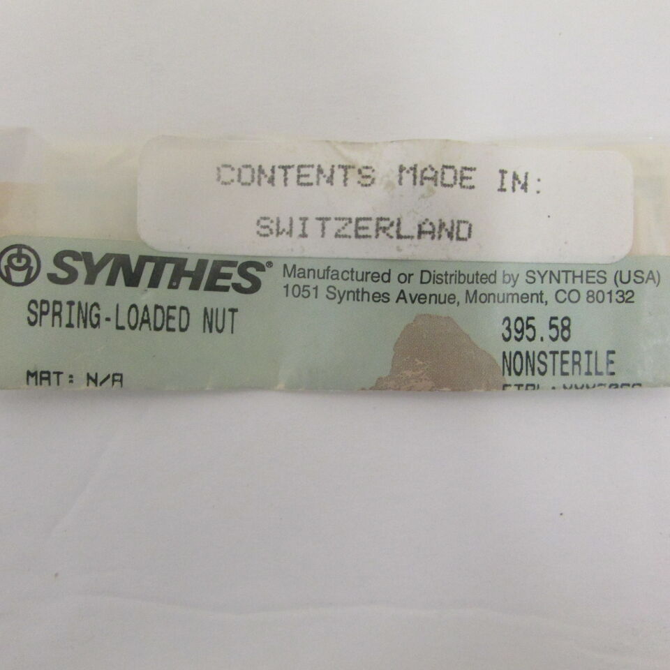395.58 - SYNTHES - spring-loaded nut, () - ( Expiry Date: EACH )