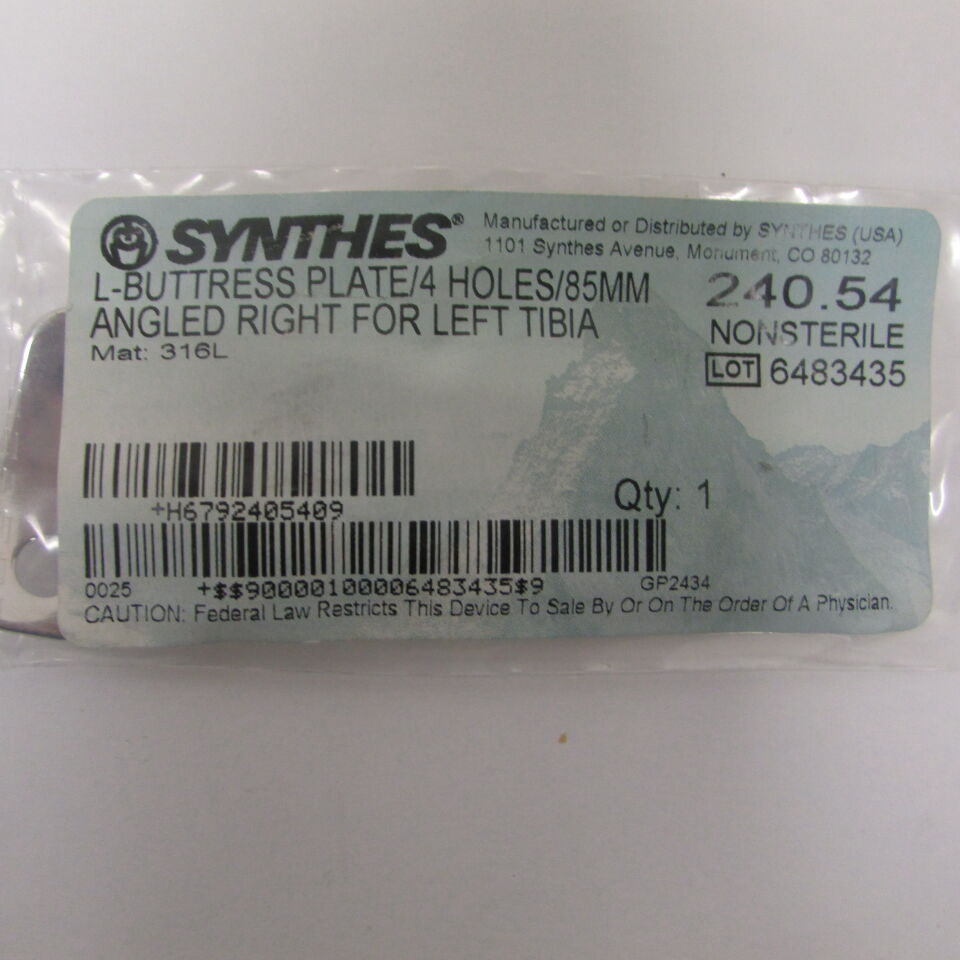 240.54 - SYNTHES - l-buttress plate 4h 86mm right, () - ( Expiry Date: EACH )