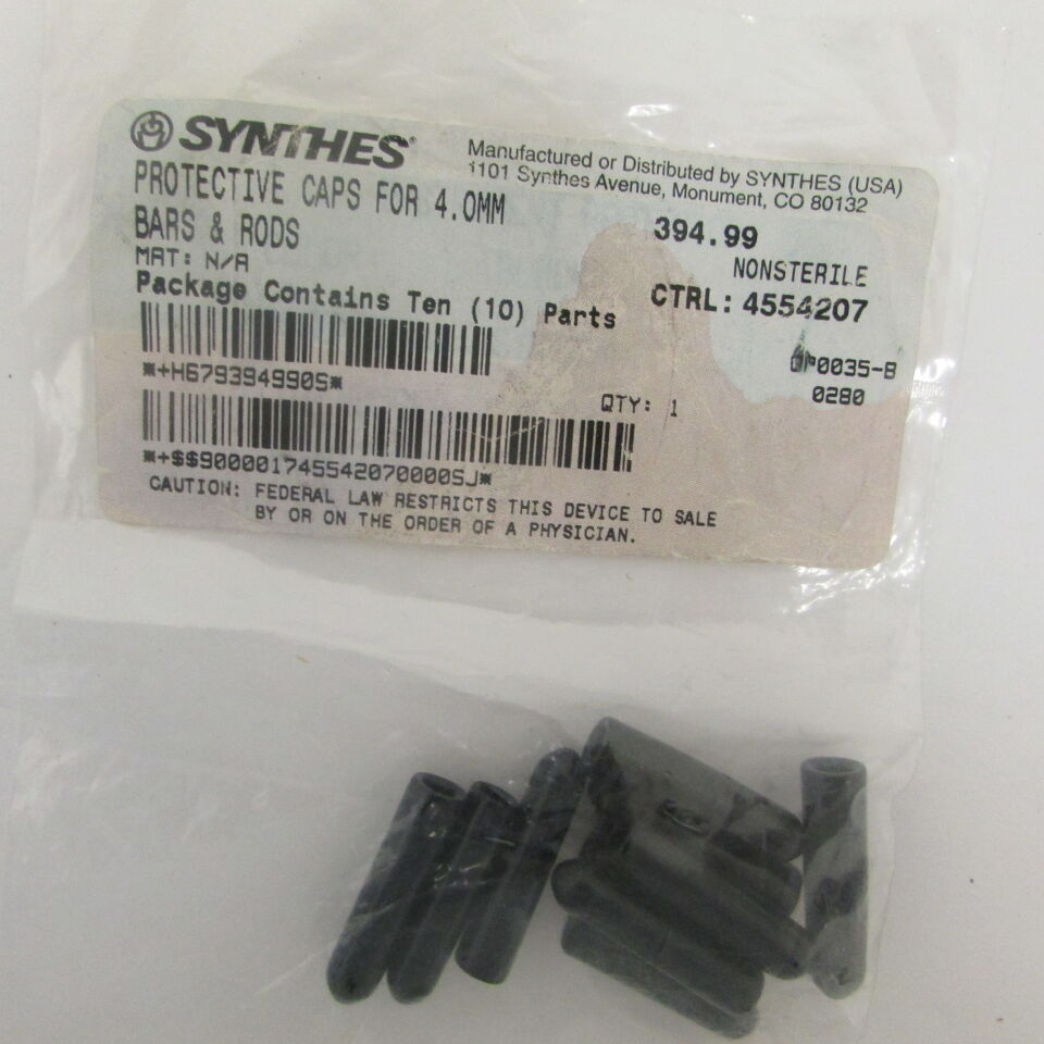 394.99 - SYNTHES - protective caps for 4.0mm bars & rods (pkg of 10), () - ( Expiry Date: EACH )