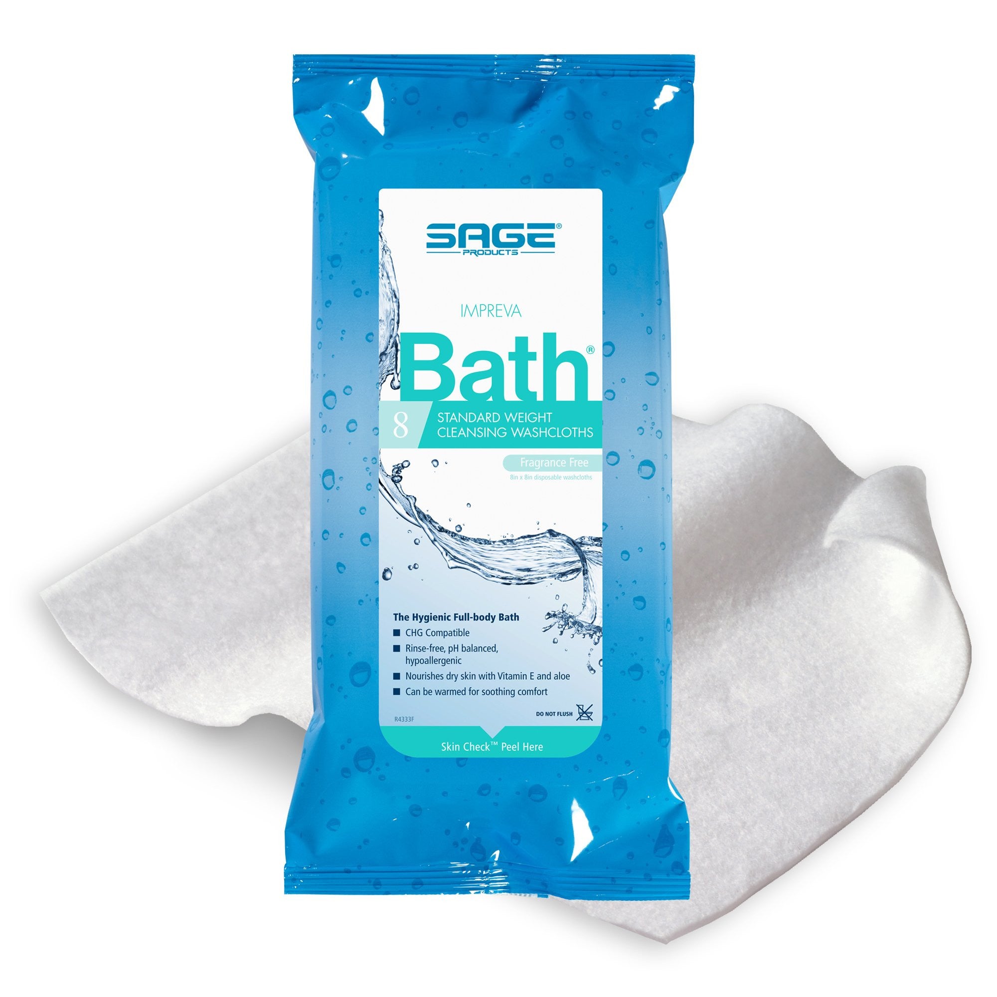 474779 - Impreva Bath - Rinse-Free Bath Wipe Impreva Bath, Unscented, 7988 Case of 60, (CS)
