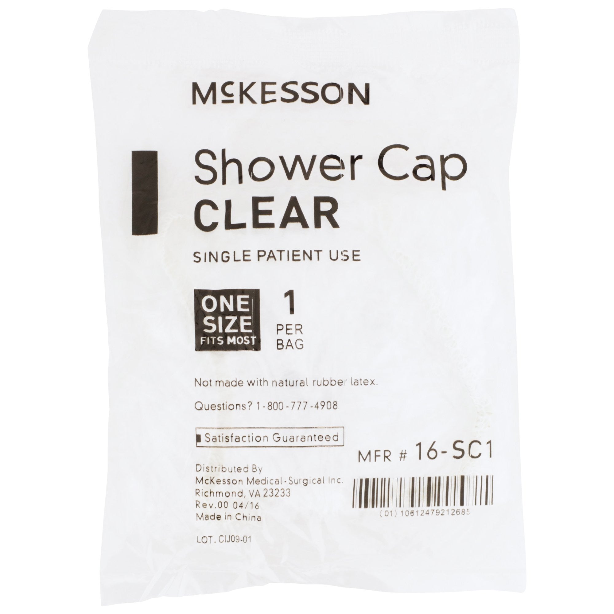 477081 - McKesson - Shower Cap McKesson One Size Clear 16-SC1 Case of 2000, (CS)
