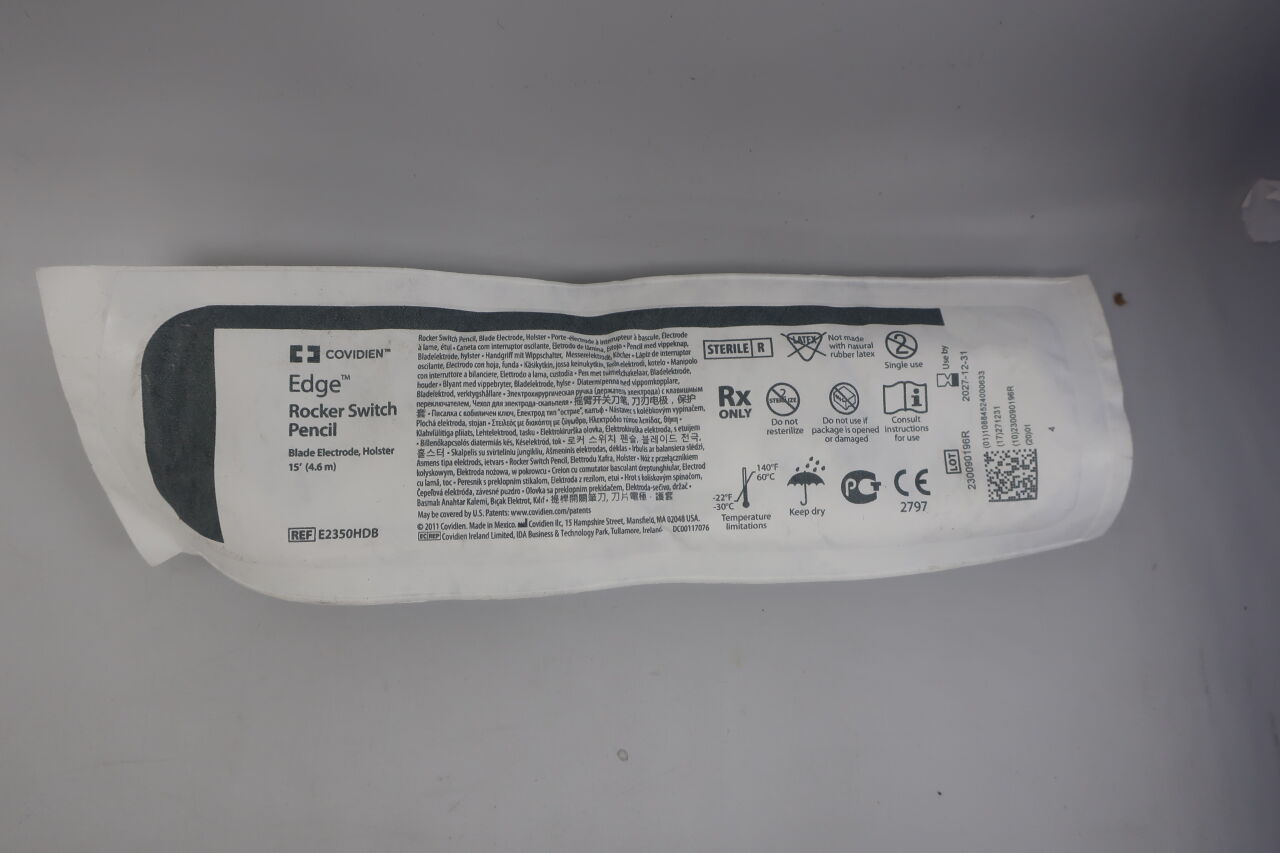 E2350HDB - COVIDIEN - Edge 搖桿開關筆型刀片電極，附皮套 15'(4.6m)，( ) - ( 到期日：2027-12-31 )