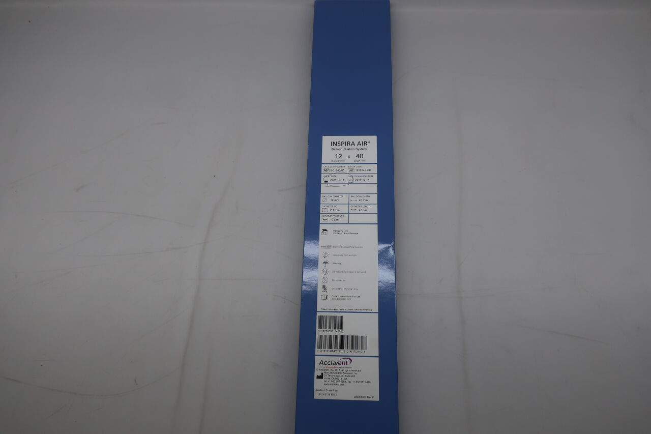 BC1240AZ - ACCLARENT - inspira air balloon dilation system, 12x40mm - 1 pk, (BOX) - ( Expiry Date: 2021-10-14 )
