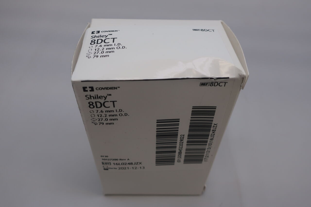 8DCT - COVIDIEN - Shiley Cuffed DCT Tracheostomy Tube with Disposable Inner Cannula, Size 8, 7.6 ID x 12.2 mm OD, (BOX) - ( Expiry Date: 2021-12-13 )
