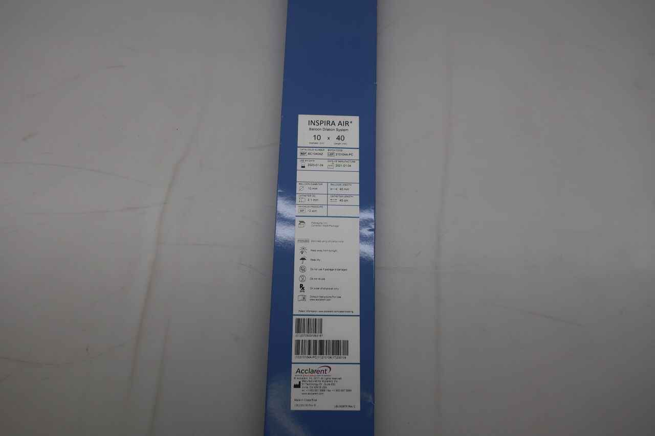BC1040AZ - ACCLARENT - INSPIRA AIR BALLOON DILATION SYSTEM 10x40, 1 PK, (BOX) - ( Expiry Date: 2023-01-04 )