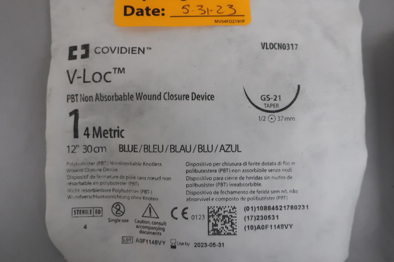 VLOCN0317 - COVIDIEN - v-loc pbt non-absorbable wound closure device 1 4 metric -, () - ( Expiry Date:  )