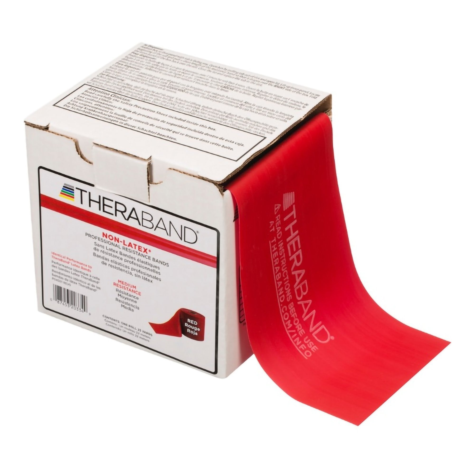 480032 - TheraBand - Exercise Resistance Band TheraBand Red 4 Inch x 25 Yard Medium Resistance 20334 Pack of 1, (EA)