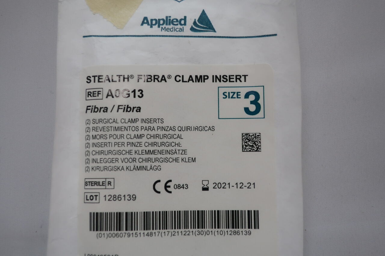 A0G13 - APPLIED - Stealth Fibra/Fibra Surgical Clamp Insert, 60 mm Length, () - ( Expiry Date:  )