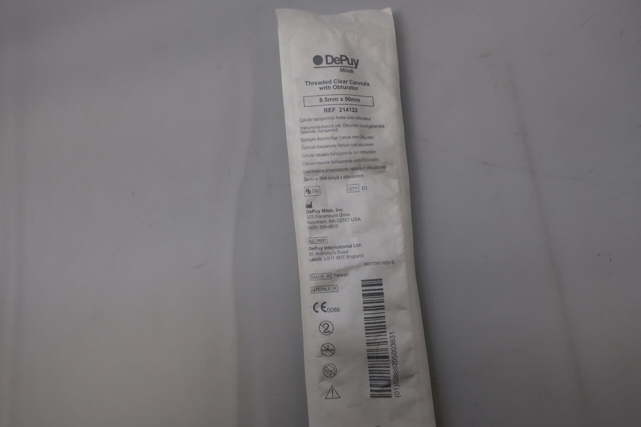 214122 - DEPUY - DePuy Mitek Threaded Clear Cannula System with Obturator, 8.5 dia. x 90 mm Length, () - ( Expiry Date:  )