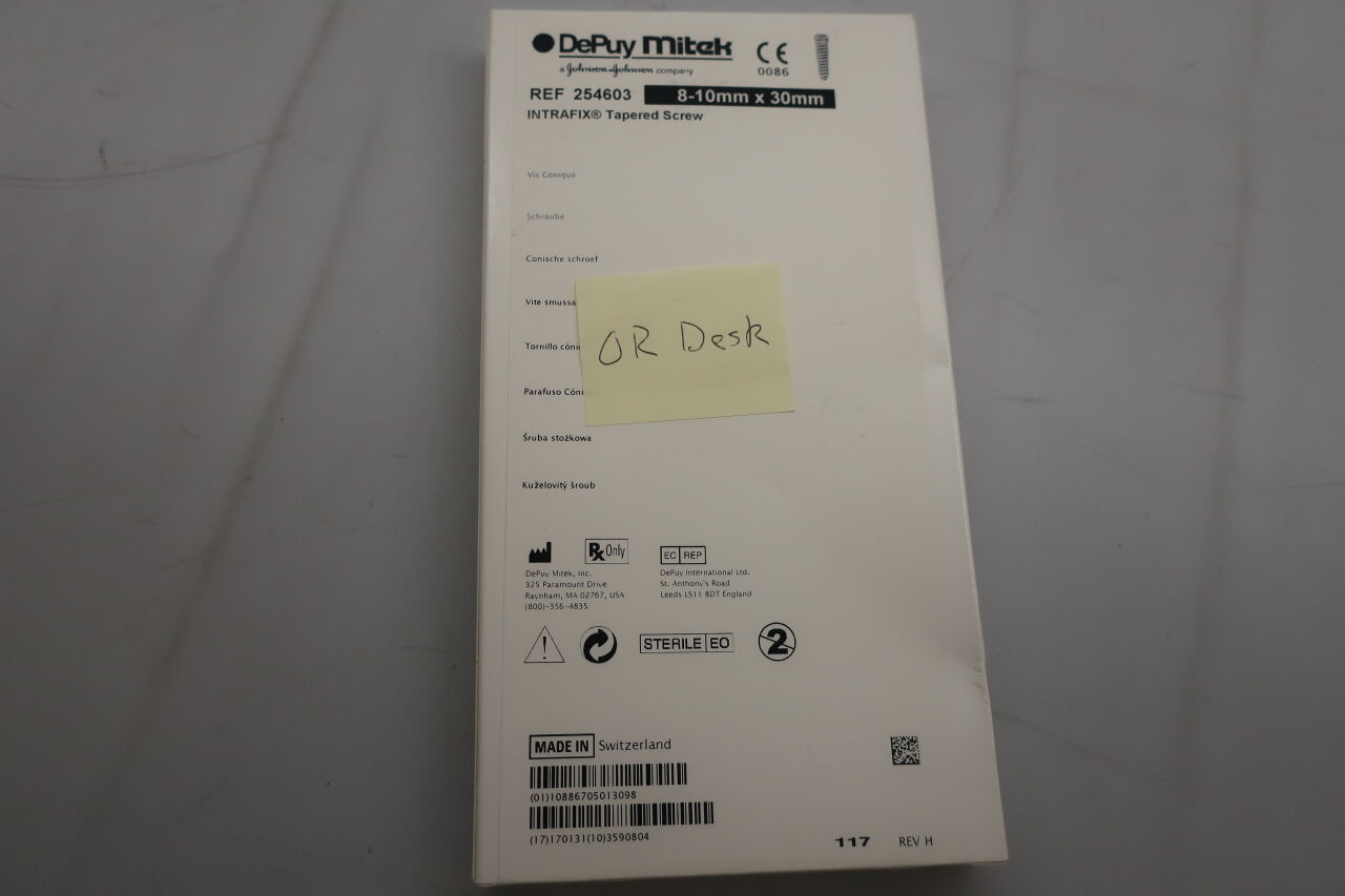 254603 - DEPUY - intrafix tapered screw - 254603, (BX/1) - ( Expiry Date: 2017-01-31 )