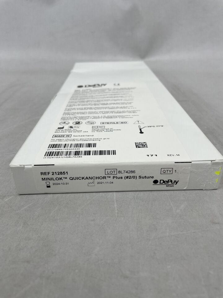 212851 - DEPUY - Minilok QuickAnchor Plus PLA Suture Anchor,Size - 2-0,  2.0 x 9.7mm


, () - ( Expiry Date: 2023-02-28 )