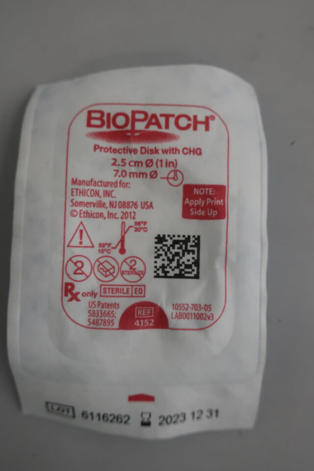 4152 - ETHICON - Biopatch Protective Disk with CHG, 13 to 20 Fr Size, () - ( Expiry Date: 2023-12-31 )