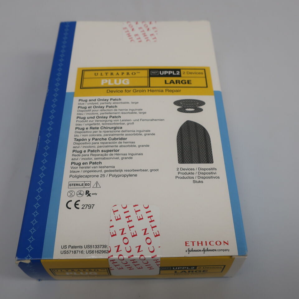 UPPL2 - ETHICON - Ultrapro Plug Hernia System, Large, 5 cm Anchor, (BX/2) - ( Expiry Date: 2022-08-31 )