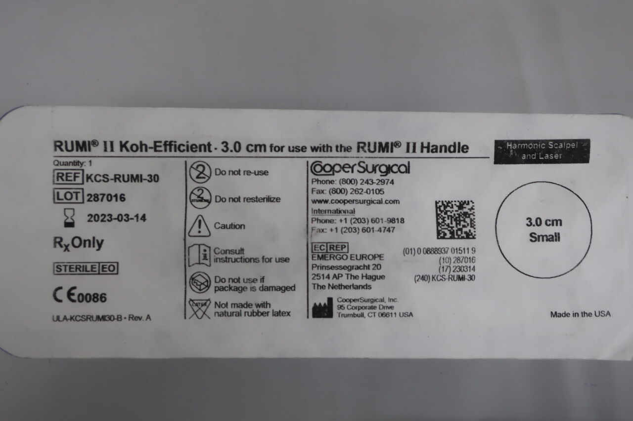 KCS-RUMI-30 - COOPER SURGICAL - Rumi II Stainless Steel Capped Koh-Efficient System, 3 cm Size, (EA) - ( Expiry Date: 2023-03-14 )