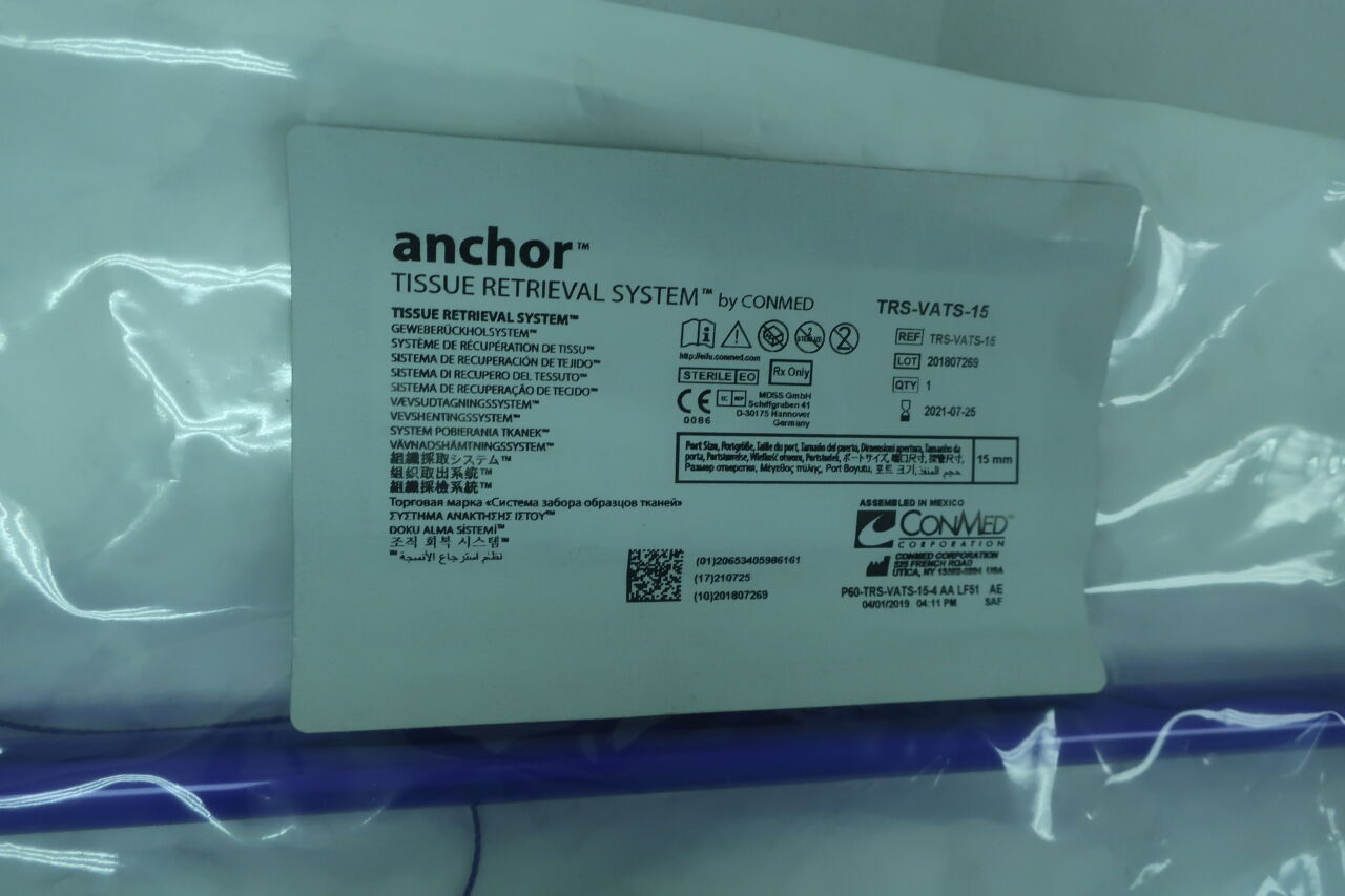 TRS-VATS-15 - CONMED - Anchor Tissue Retrieval System, 1550 mL, 15 mm Introducer Trocar, (EA) - ( Expiry Date: 2021-07-25 )