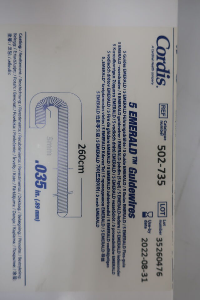 502-735 - CORDIS - guidewires - 502-735, (BX/5) - ( Expiry Date: 2022-08-03 )