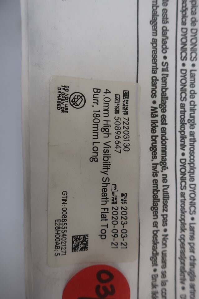 72203130 - SMITH & NEPHEW - arthroscopic surgery blade , () - ( Expiry Date:  )
